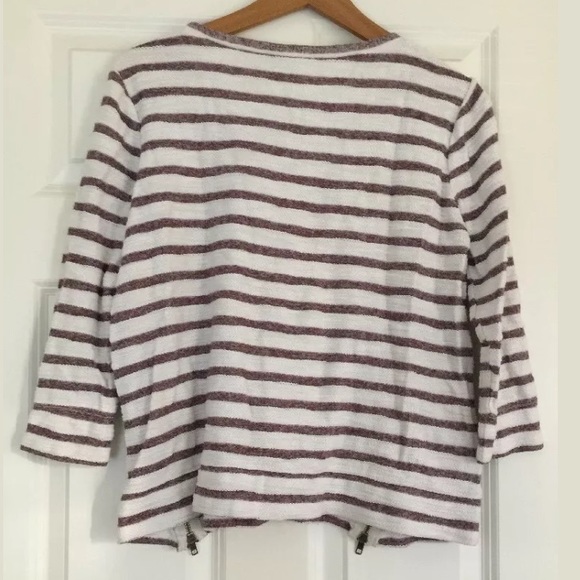 Ann Taylor Loft Striped Texture Top. Size Small - Picture 2 of 5